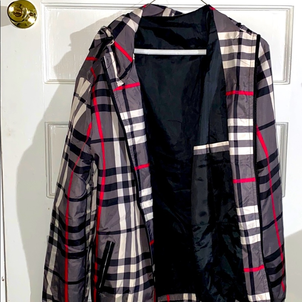 Rain jacket plaid unisex